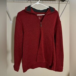 Haggar in Motion Red Quarter Zip Sweater - Men's Large